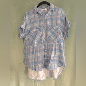 Bella Dahl Rayon Soft Button Down Short Sleeve Top 🌵XS